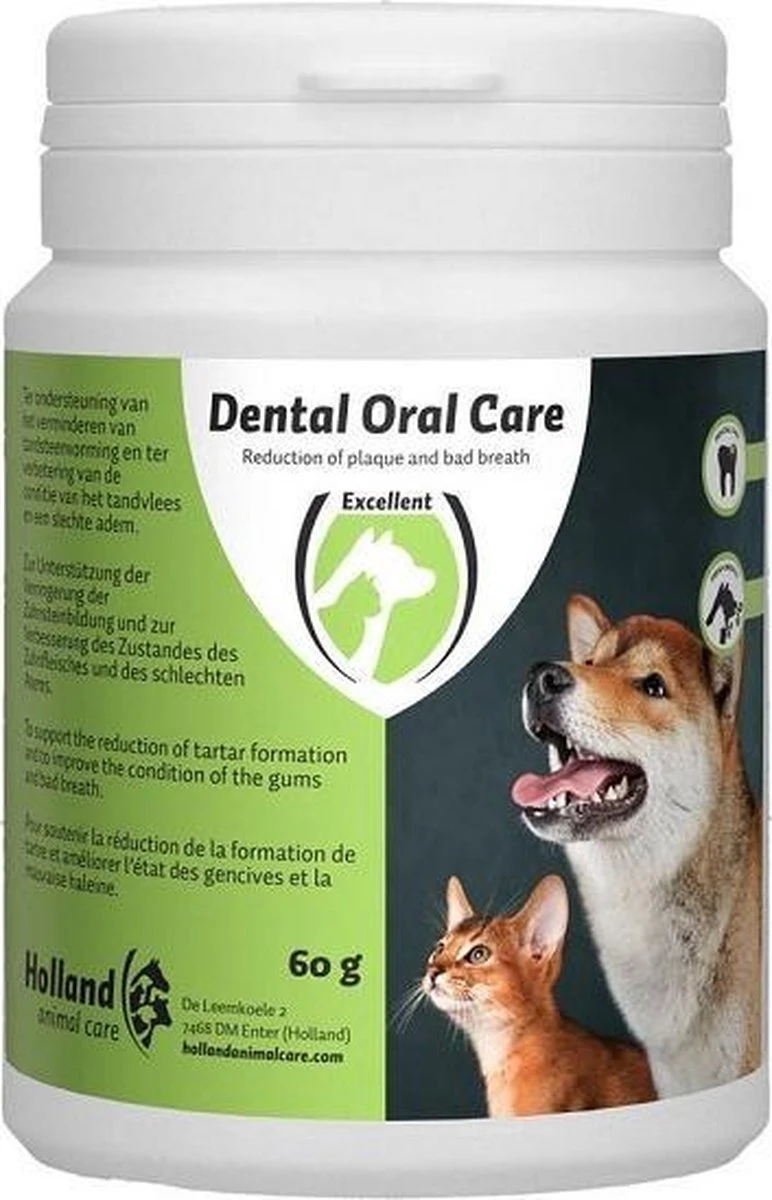 Excellent Dental Oral Care - Geschikt Voor Hond En Kat - Poeder - Gebitsverzorging Voor Dieren - Mondconditie - 60 Gram 3 Excellent Dental Oral Care - Geschikt Voor Hond En Kat - Poeder - Gebitsverzorging Voor Dieren - Mondconditie - 60 Gram