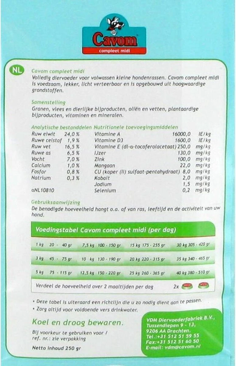 Cavom Compleet Midi - Hond - Volledig Droogvoer - 10 Kg 5 Cavom Compleet Midi - Hond - Volledig Droogvoer - 10 Kg - Afbeelding 3