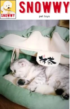 SNOWWY - Kattentunnel Met Kattenmand In één - Origineel En Uniek Design - Kattenhuis - Kattenhuis - Kat Kussen - Kattenbed - Matcha Groen -Exporteren Alles Voor Honden Winkel 775x1200 6