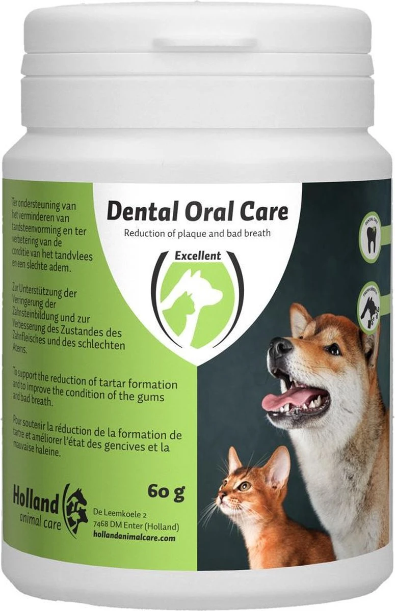 Excellent Dental Oral Care - Geschikt Voor Hond En Kat - Poeder - Gebitsverzorging Voor Dieren - Mondconditie - 60 Gram 4 Excellent Dental Oral Care - Geschikt Voor Hond En Kat - Poeder - Gebitsverzorging Voor Dieren - Mondconditie - 60 Gram - Afbeelding 2