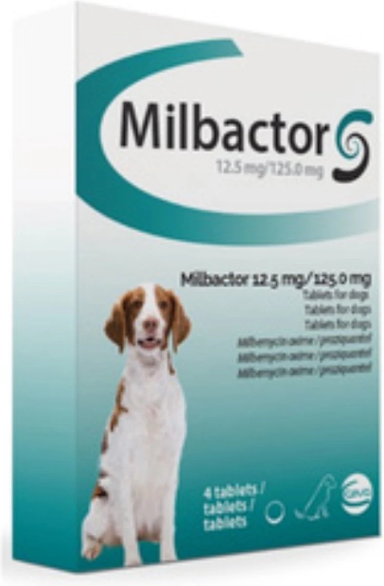 Milbactor Ontwormingsmiddel - Grote Hond - 4 Tabletten 4 Milbactor Ontwormingsmiddel - Grote Hond - 4 Tabletten - Afbeelding 2