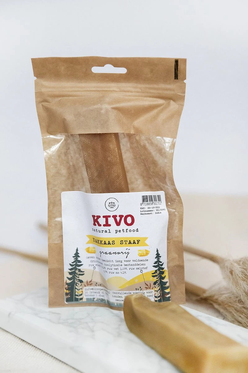 Kivo Petfood - Yakkaas 100-120 Gram - Kauwsnack Voor Honden - 100% Yakmelk Geurloos, Vrij Van Granen En Gluten. 5 Kivo Petfood - Yakkaas 100-120 Gram - Kauwsnack Voor Honden - 100% Yakmelk Geurloos, Vrij Van Granen En Gluten. - Afbeelding 3