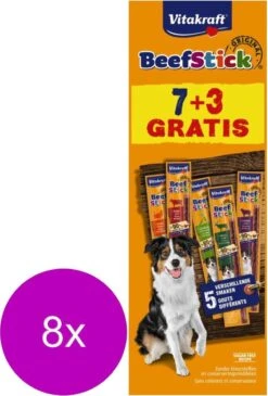 Vitakraft Beefsticks Voordeelverpakking - Hondensnacks - 8 X 10x12 G 7+3 Stuks