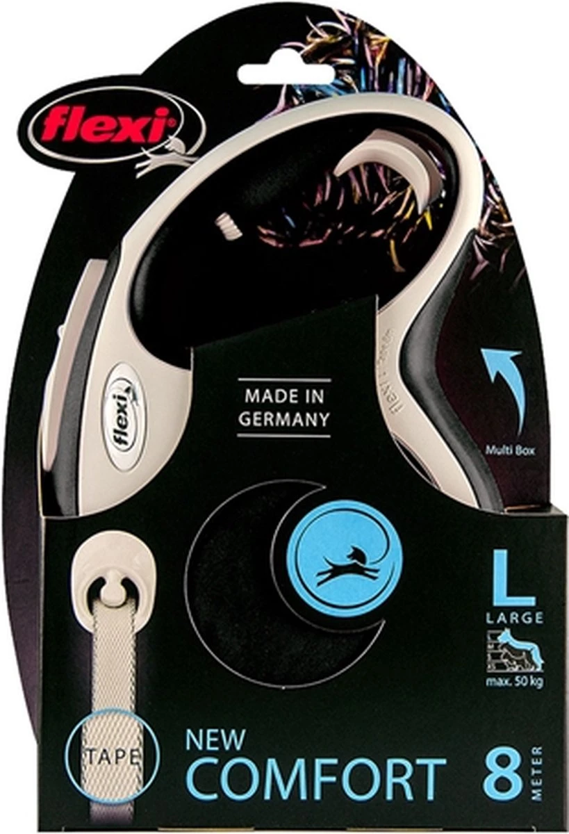 Flexi Rollijn New Comfort Tape L 8 M - Hondenriem - Zwart&Lichtgrijs 9 Flexi Rollijn New Comfort Tape L 8 M - Hondenriem - Zwart&Lichtgrijs - Afbeelding 7