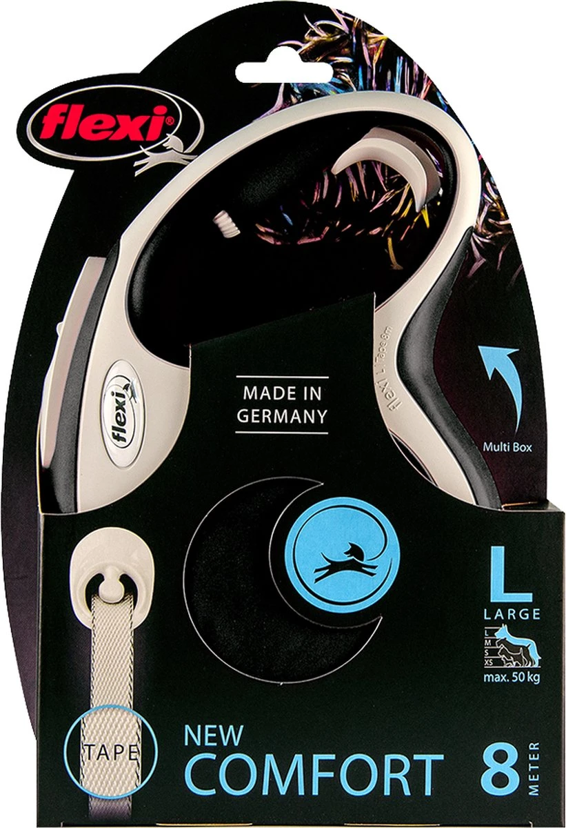 Flexi Rollijn New Comfort Tape L 8 M - Hondenriem - Zwart&Lichtgrijs 11 Flexi Rollijn New Comfort Tape L 8 M - Hondenriem - Zwart&Lichtgrijs - Afbeelding 9