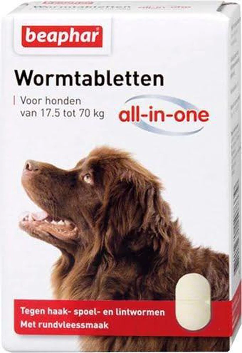 Beaphar All In One Ontwormingsmiddel - Hond 2.5-40 Kg - 4 Tabletten 7 Beaphar All In One Ontwormingsmiddel - Hond 2.5-40 Kg - 4 Tabletten - Afbeelding 5
