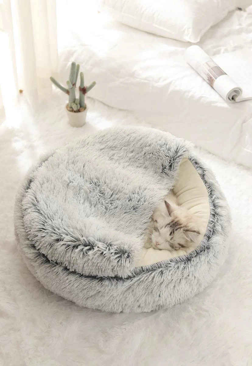 Mooki Nova Plushe - Kattenmand - Luxe Kattenbed - Kattenkussen - Cavebed - Donut - Extra Zacht & Comfortabel - Hondenmand - Lichtblauw - 50 Cm 3 Mooki Nova Plushe - Kattenmand - Luxe Kattenbed - Kattenkussen - Cavebed - Donut - Extra Zacht & Comfortabel - Hondenmand - Lichtblauw - 50 Cm