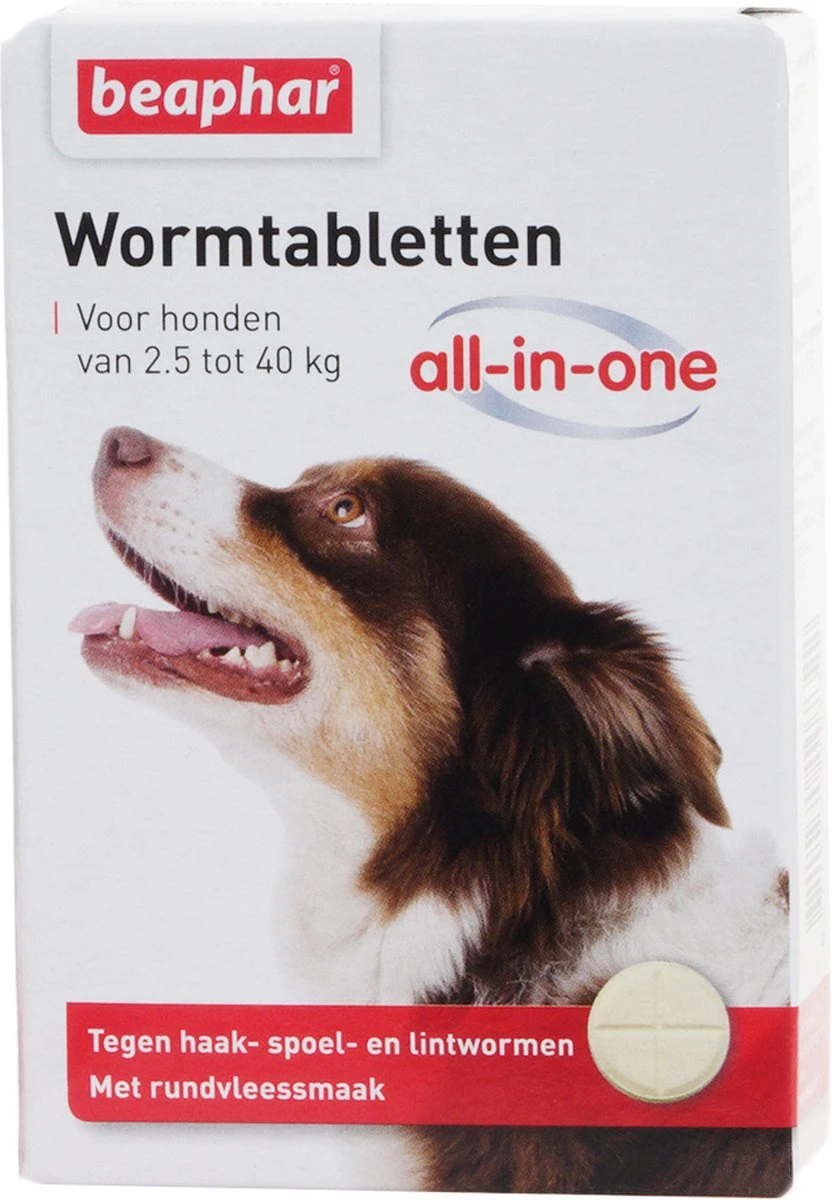 Beaphar All In One Ontwormingsmiddel - Hond 2.5-40 Kg - 4 Tabletten 6 Beaphar All In One Ontwormingsmiddel - Hond 2.5-40 Kg - 4 Tabletten - Afbeelding 4