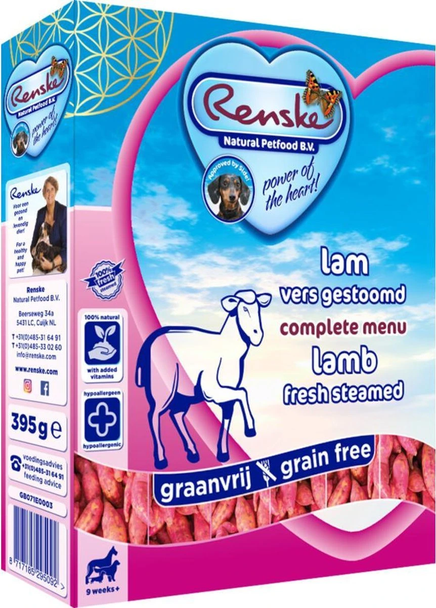 Renske Hond Vers Adult Graanvrij - Lam - Hondenvoer - 10 X 395 G 8 Renske Hond Vers Adult Graanvrij - Lam - Hondenvoer - 10 X 395 G - Afbeelding 6