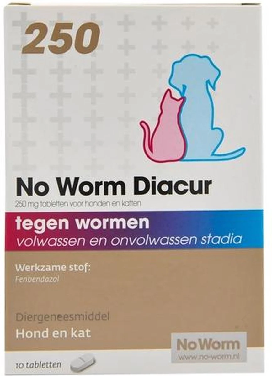 No Worm Diacur 500 Ontworming Hond En Kat 10 Tabletten 8 No Worm Diacur 500 Ontworming Hond En Kat 10 Tabletten - Afbeelding 6