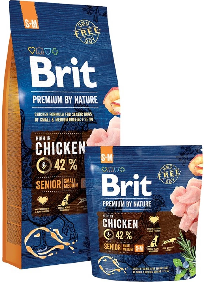 Brit Premium By Nature Hondenvoer Senior S/M 15 Kg - Hond 3 Brit Premium By Nature Hondenvoer Senior S/M 15 Kg - Hond