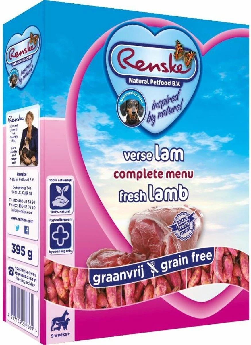 Renske Hond Vers Adult Graanvrij - Lam - Hondenvoer - 10 X 395 G 3 Renske Hond Vers Adult Graanvrij - Lam - Hondenvoer - 10 X 395 G