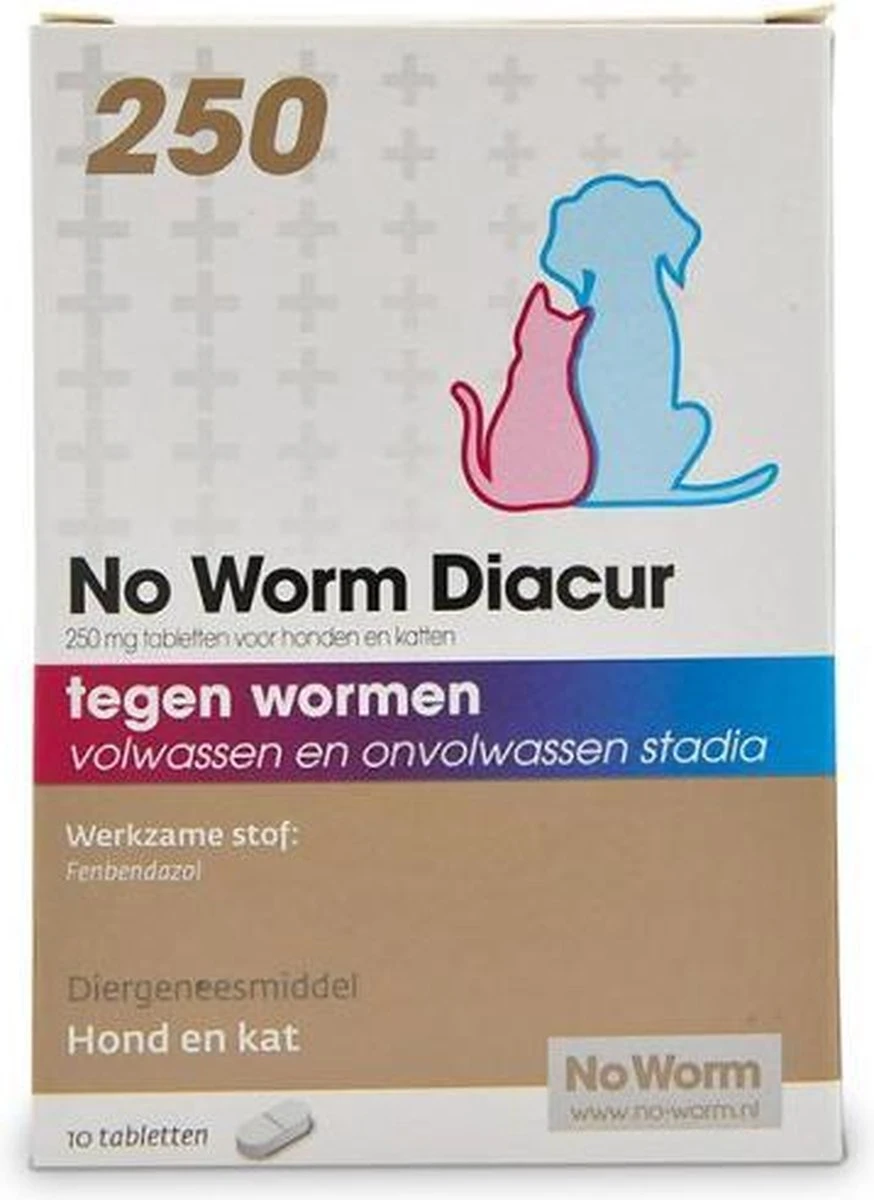 No Worm Diacur 500 Ontworming Hond En Kat 10 Tabletten 7 No Worm Diacur 500 Ontworming Hond En Kat 10 Tabletten - Afbeelding 5