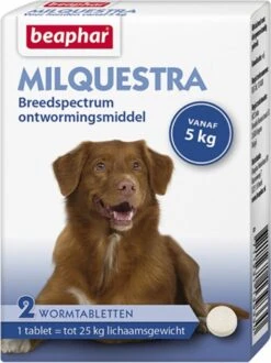 Beaphar Milquestra Ontworming Tabletten Hond 5-50kg 2 Tabletten