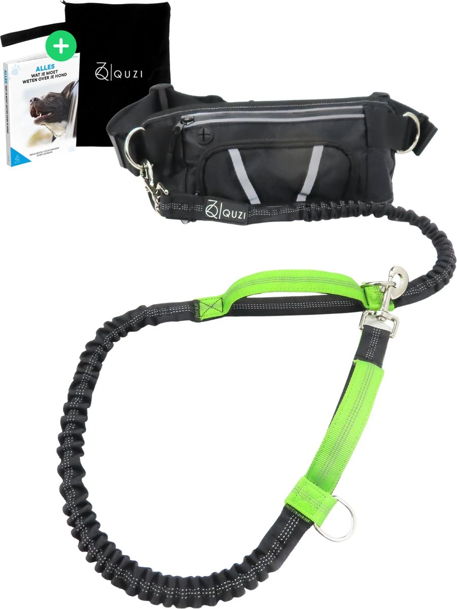 Canicross Looplijn Hond Met Heupriem Voor Hardlopen - Elastische Handsfree Hondenriem - Honden Trainingslijn - 150/200cm - Groen 3 Canicross Looplijn Hond Met Heupriem Voor Hardlopen - Elastische Handsfree Hondenriem - Honden Trainingslijn - 150/200cm - Groen