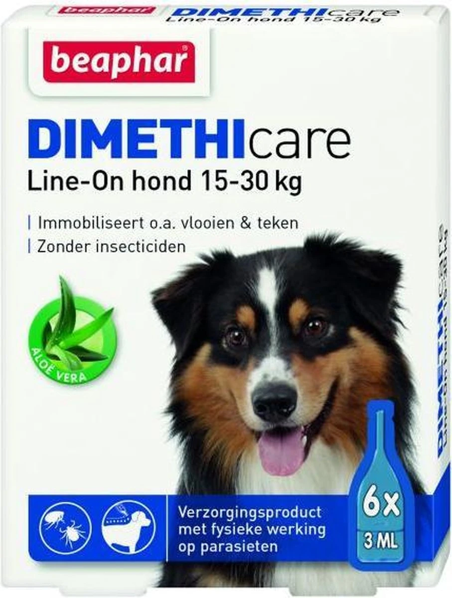Beaphar Dimethicare Line-on Vlooien- En Tekenmiddel Hond - 15 Tot 30 Kg - 6 Pipetten 11 Beaphar Dimethicare Line-on Vlooien- En Tekenmiddel Hond - 15 Tot 30 Kg - 6 Pipetten - Afbeelding 9