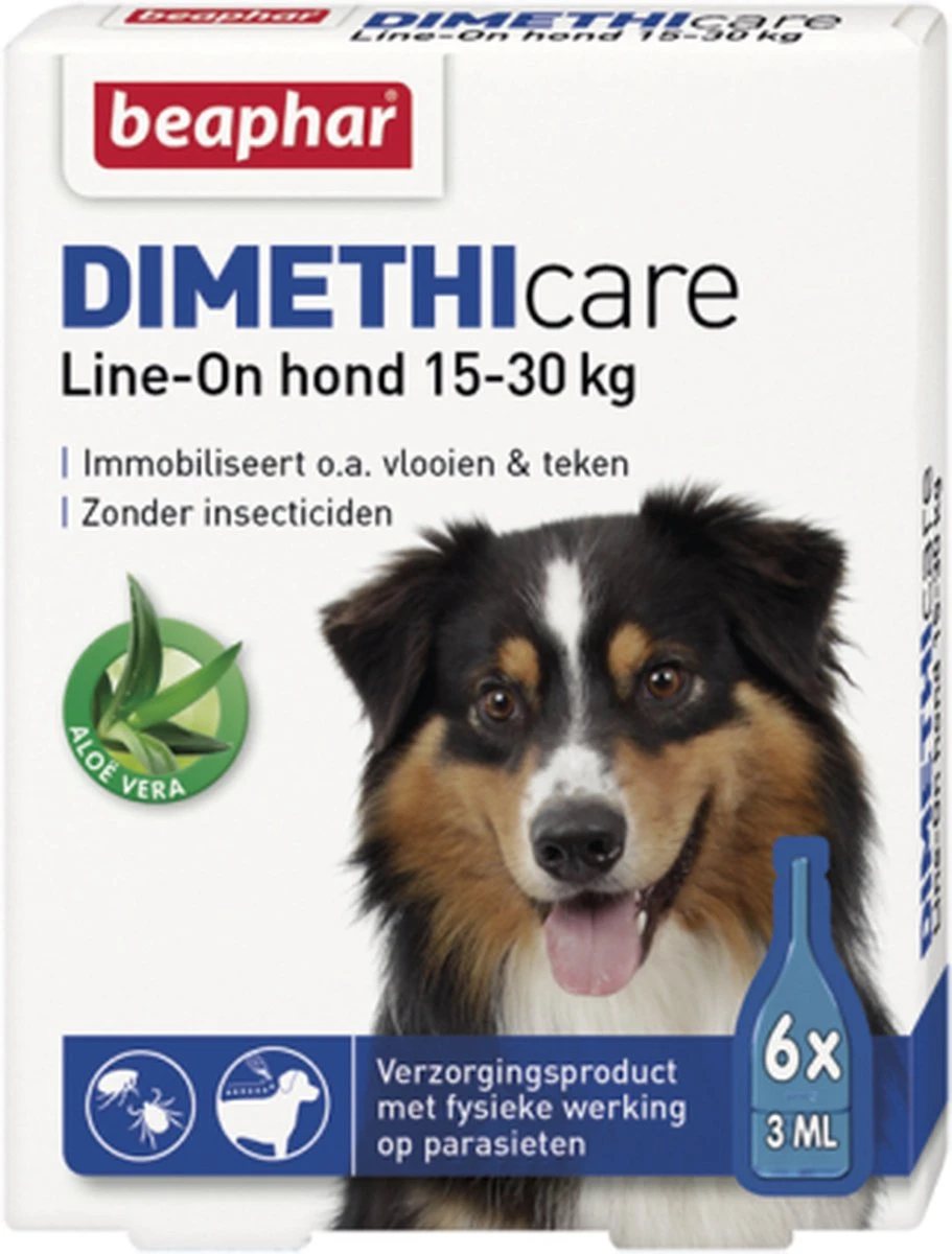 Beaphar Dimethicare Line-on Vlooien- En Tekenmiddel Hond - 15 Tot 30 Kg - 6 Pipetten 4 Beaphar Dimethicare Line-on Vlooien- En Tekenmiddel Hond - 15 Tot 30 Kg - 6 Pipetten - Afbeelding 2