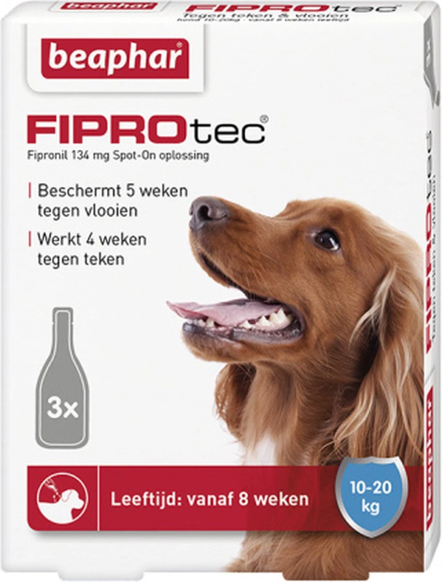 Beaphar Fiprotec Vlooien- En Tekenmiddel Hond 10-20 Kg - 4 Pipetten 16 Beaphar Fiprotec Vlooien- En Tekenmiddel Hond 10-20 Kg - 4 Pipetten - Afbeelding 14