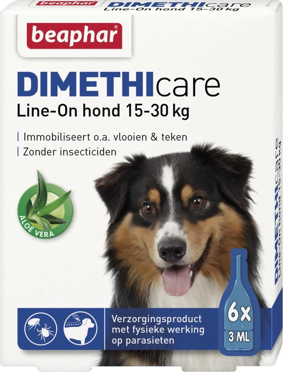 Beaphar Dimethicare Line-on Vlooien- En Tekenmiddel Hond - 15 Tot 30 Kg - 6 Pipetten 10 Beaphar Dimethicare Line-on Vlooien- En Tekenmiddel Hond - 15 Tot 30 Kg - 6 Pipetten - Afbeelding 8