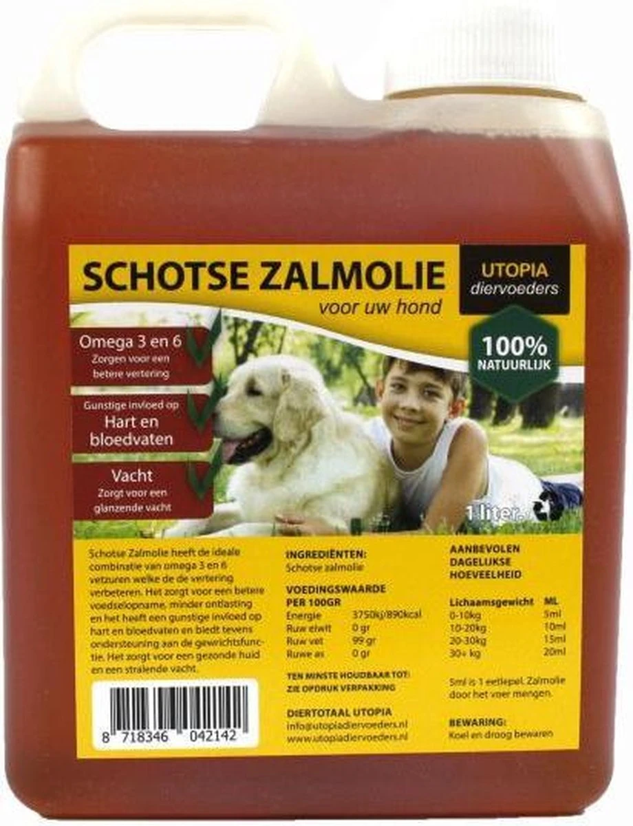 Schotse Zalmolie Naturel (1 LTR) 3 Schotse Zalmolie Naturel (1 LTR)