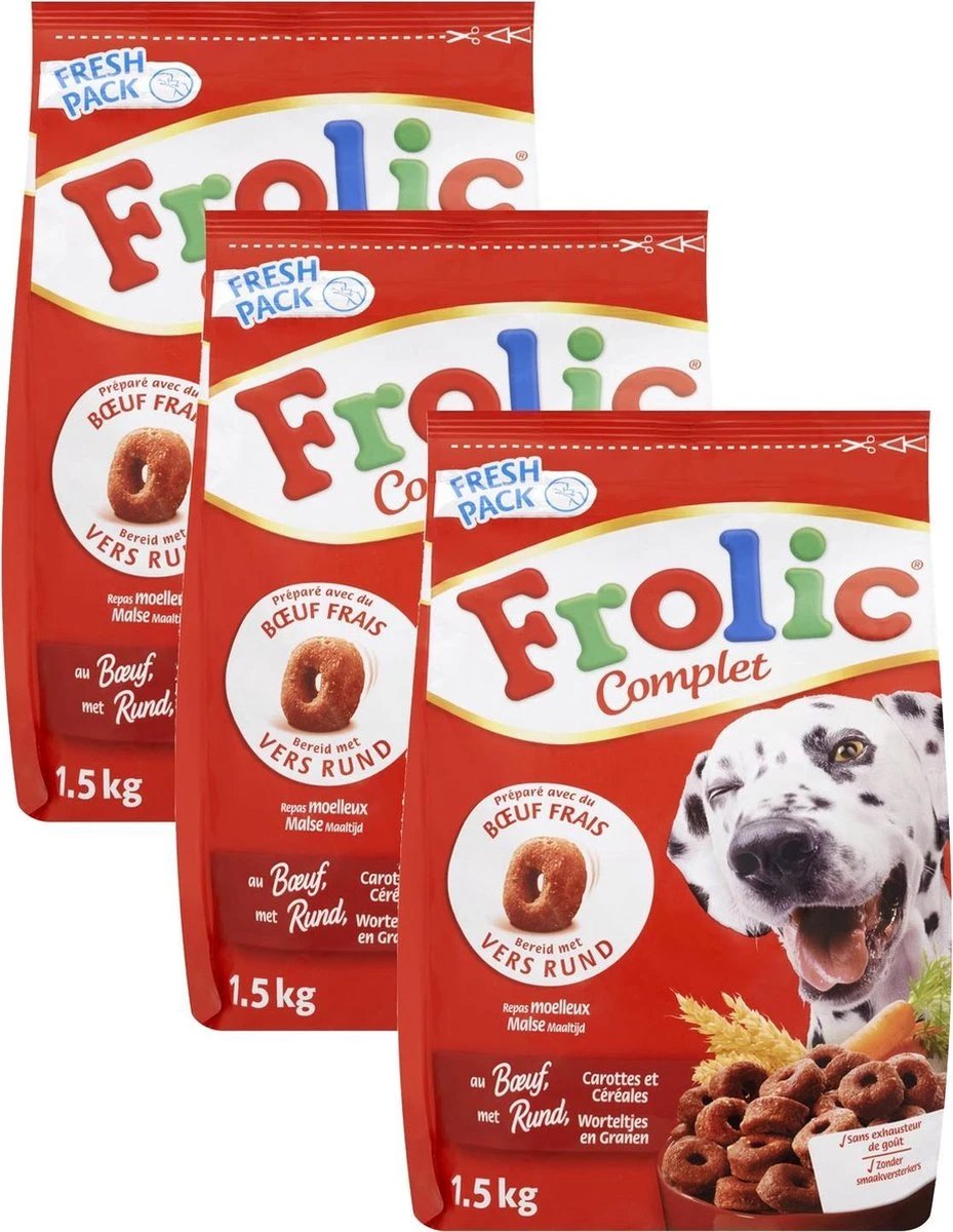 Frolic Compleet Rund - Hondenvoer - 3 X 1.5 Kg 3 Frolic Compleet Rund - Hondenvoer - 3 X 1.5 Kg