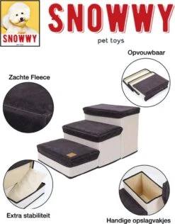 SNOWWY - Hondentrap Met Opslagruimte - Honden Loopplank Met Handige Opslagvakje - Hondenloopplanken - Inklapbaar - Huisdier Opstap - Hondentrapje - Grijs -Exporteren Alles Voor Honden Winkel 938x1200 1