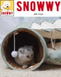 SNOWWY - Kattentunnel Met Kattenmand In één - Origineel En Uniek Design - Kattenhuis - Kattenhuis - Kat Kussen - Kattenbed - Matcha Groen -Exporteren Alles Voor Honden Winkel 947x1200 1