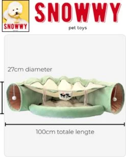 SNOWWY - Kattentunnel Met Kattenmand In één - Origineel En Uniek Design - Kattenhuis - Kattenhuis - Kat Kussen - Kattenbed - Matcha Groen -Exporteren Alles Voor Honden Winkel 968x1200 2