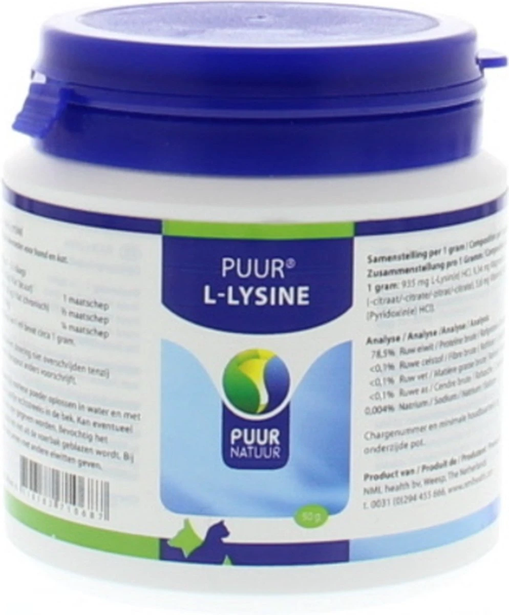 Puur L-lysine Compleet Voor Hond En Kat - 1 St à 50 Gr 9 Puur L-lysine Compleet Voor Hond En Kat - 1 St à 50 Gr - Afbeelding 7