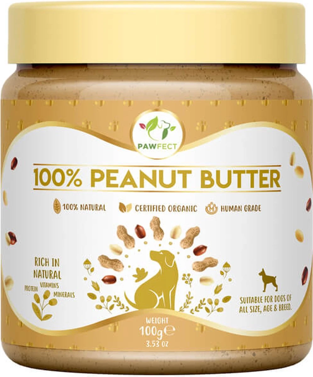 Pawfect Pindakaas Voor De Hond Naturel 100 Gr. 3 Pawfect Pindakaas Voor De Hond Naturel 100 Gr.