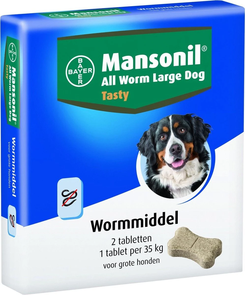 Mansonil All Worm Tasty Ontworming Tabletten Hond 2 Tabletten 7 Mansonil All Worm Tasty Ontworming Tabletten Hond 2 Tabletten - Afbeelding 5